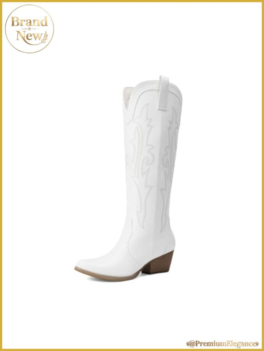 Embroidered Cowboy Boots Knee-High Pull-On Women's Western